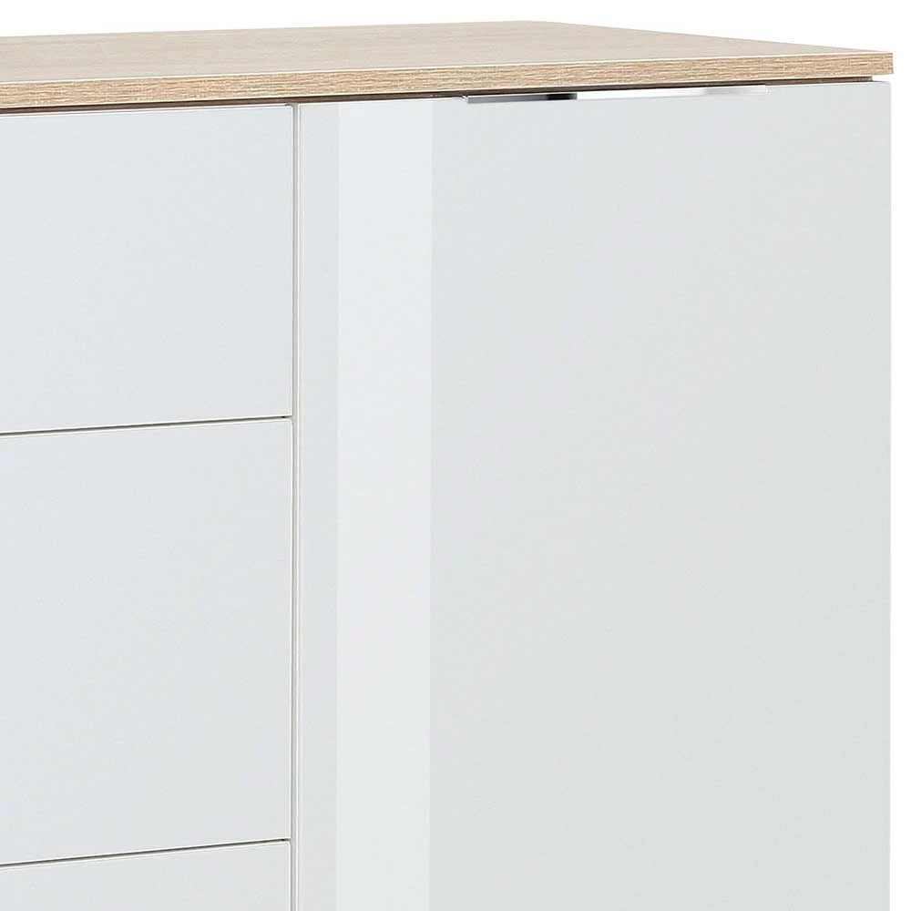 Schlicht-moderne Kombi-Kommode 136x100x40cm - Ildanov Schlicht-moderne Kombi-Kommode 136x100x40cm - Ildanov -Landuva Shop schlicht moderne kombi kommode 136x100x40cm in weiss glas eiche sonoma dekor ildanov 04