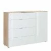 Schlicht-moderne Kombi-Kommode 136x100x40cm - Ildanov -Landuva Shop schlicht moderne kombi kommode 136x100x40cm in weiss glas eiche sonoma dekor ildanov f