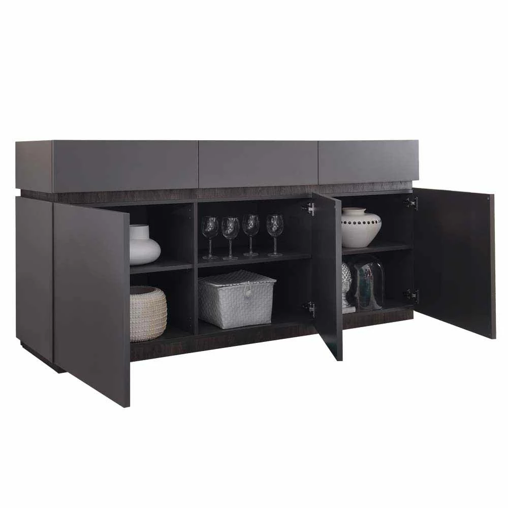 Schönes Sideboard in Anthrazit Wenge - Zialko Schönes Sideboard In Anthrazit Wenge - Zialko -Landuva Shop schoenes sideboard in anthrazit wenge mit sockelgestell zialko 02