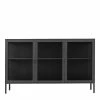 Schwarzes Sideboard Mit Drei Glastüren - Frumus -Landuva Shop schwarzes sideboard mit drei glastueren korpus aus metall frumus f