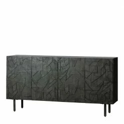 Schwarzes Sideboard Mit Schnitzereien Front - Eiken