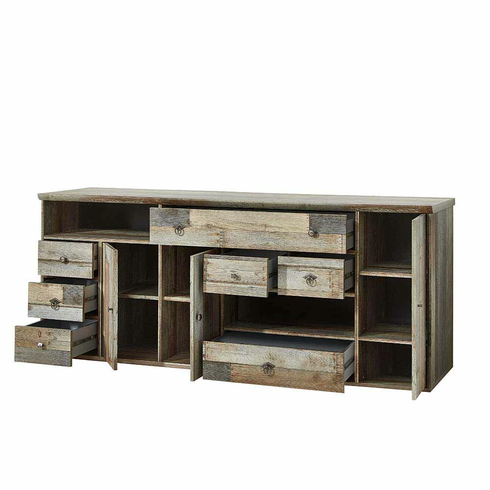 Shabby Sideboard Curacon in Grau Treibholz Dekor Shabby Sideboard Curacon In Grau Treibholz Dekor -Landuva Shop shabby sideboard grau treibholz dekor 80 cm hoch curacon 02