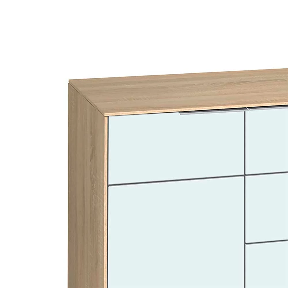 Sideboard Lilano in Eiche Sonoma Weiß Sideboard Lilano In Eiche Sonoma Weiß -Landuva Shop sideboard eiche sonoma weiss glas beschichtet lilano 02