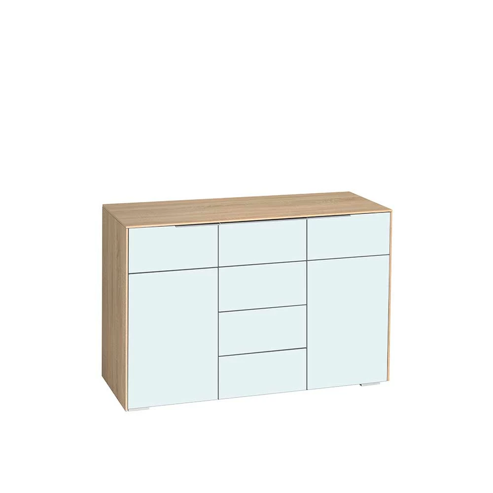 Sideboard Lilano in Eiche Sonoma Weiß Sideboard Lilano In Eiche Sonoma Weiß -Landuva Shop sideboard eiche sonoma weiss glas beschichtet lilano f