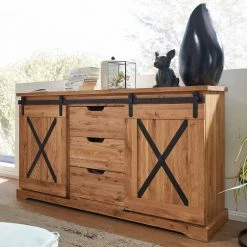 Sideboard Im Mexiko Landhaus Look - Ele 3 Sideboard Im Mexiko Landhaus Look - Ele -Landuva Shop sideboard im mexiko landhaus look aus wildeiche massiv mit metall ele 01