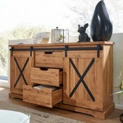 Sideboard Im Mexiko Landhaus Look - Ele 4 Sideboard Im Mexiko Landhaus Look - Ele -Landuva Shop sideboard im mexiko landhaus look aus wildeiche massiv mit metall ele 02