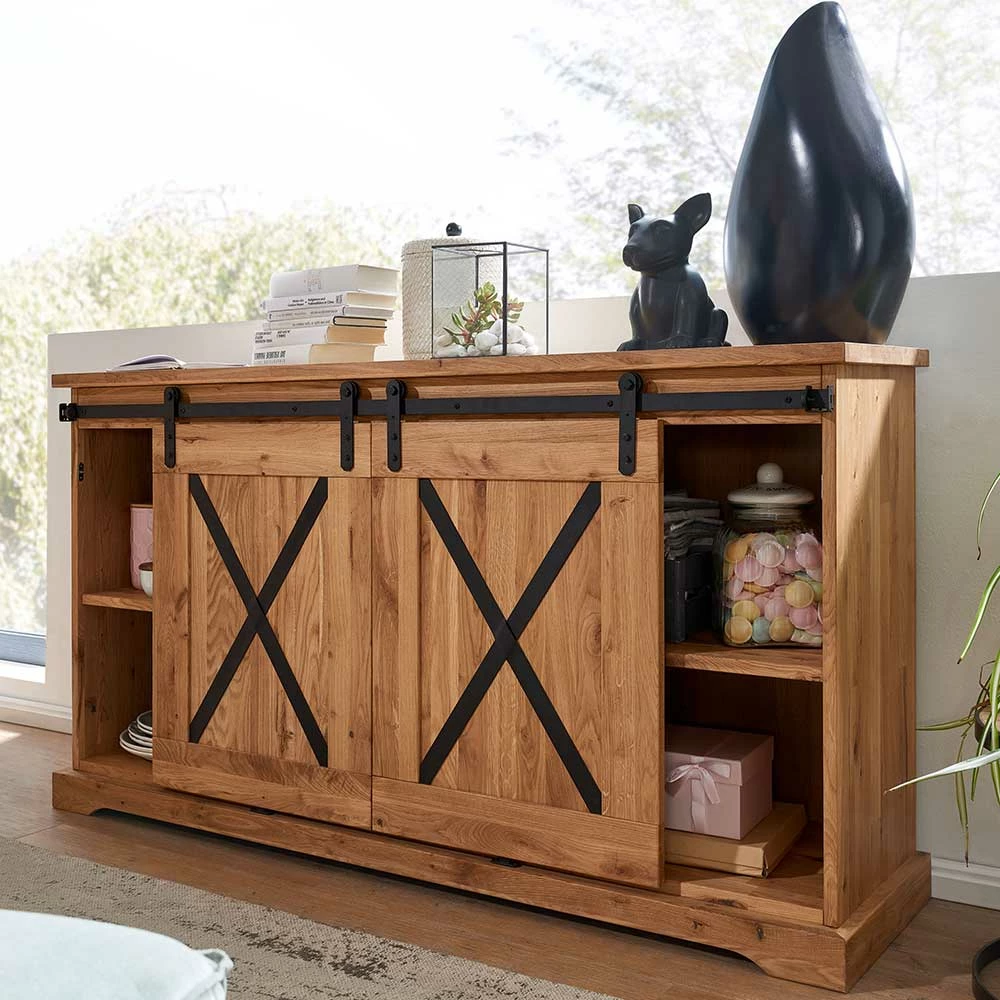 Sideboard im Mexiko Landhaus Look - Ele Sideboard Im Mexiko Landhaus Look - Ele -Landuva Shop sideboard im mexiko landhaus look aus wildeiche massiv mit metall ele 03