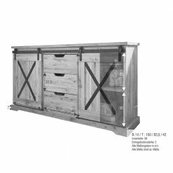 Sideboard Im Mexiko Landhaus Look - Ele 6 Sideboard Im Mexiko Landhaus Look - Ele -Landuva Shop sideboard im mexiko landhaus look aus wildeiche massiv mit metall ele 04