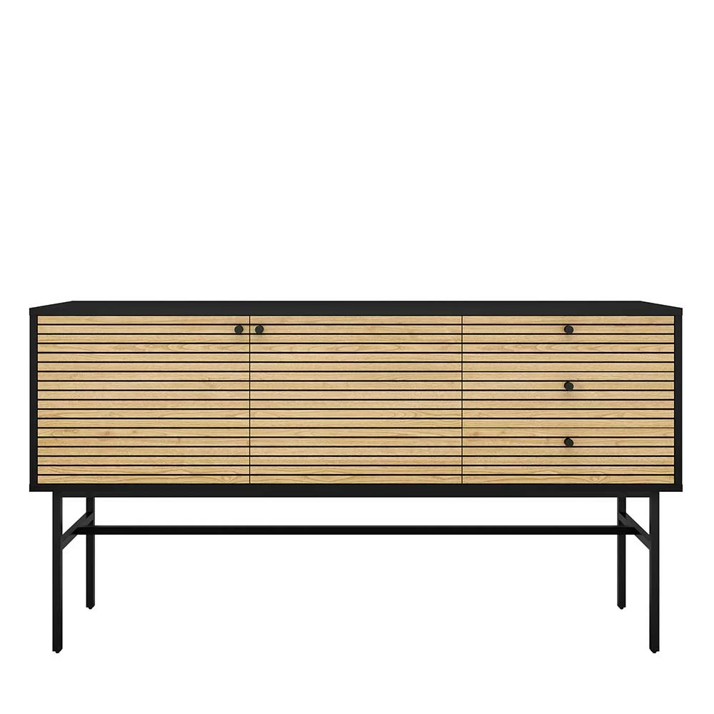 Sideboard im Skandinavischen Wohnstil - Varaba Sideboard Im Skandinavischen Wohnstil - Varaba -Landuva Shop sideboard im skandinavischen wohnstil in schwarz eiche furnier varaba f
