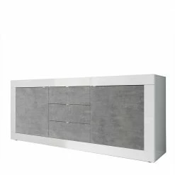Sideboard In Betonoptik & Weiß HG - Narandu