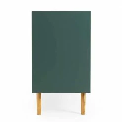 Sideboard In Dunkelgrün & Eiche - Salvatoria -Landuva Shop sideboard in dunkelgruen eiche mit drei schubladen zwei tueren salvatoria 05