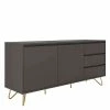 Sideboard In Grau & Gold - Tajibo 1 Sideboard In Grau & Gold - Tajibo -Landuva Shop sideboard in grau gold aus mdf mit metall hairpin legs kurz tajibo f