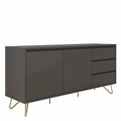 Sideboard In Grau & Gold - Tajibo