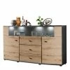Sideboard In Wildeiche & Anthrazit Mit Glas - Lyneka 2 Sideboard In Wildeiche & Anthrazit Mit Glas - Lyneka -Landuva Shop sideboard in wildeiche anthrazit mit glas 87 cm hoch lyneka f