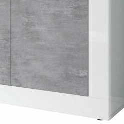 Sideboard Mit 4 Türen In Beton Optik - Narandu -Landuva Shop sideboard mit 4 tueren in beton optik mit hochglanz weiss narandu 03