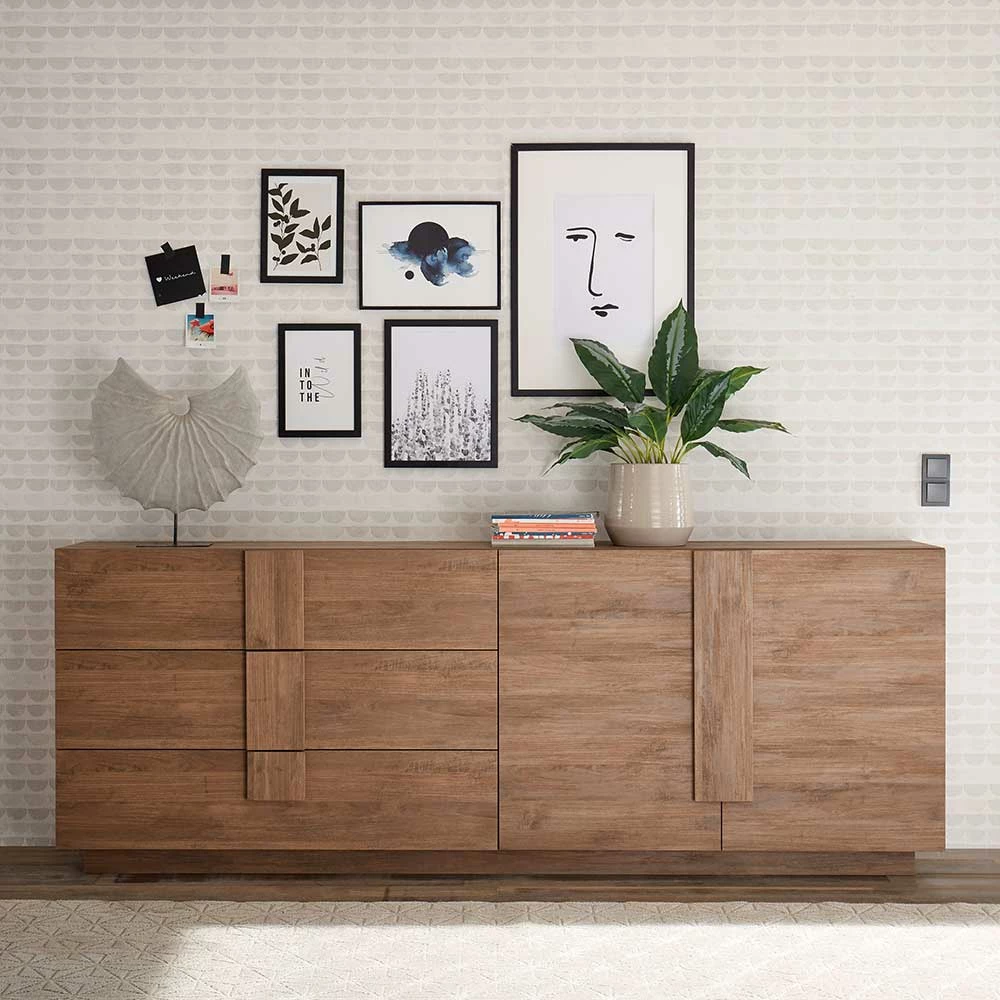 Sideboard mit 6 Schubladen & 2 Türen - Basento I Sideboard Mit 6 Schubladen & 2 Türen - Basento I -Landuva Shop sideboard mit 6 schubladen 2 tueren in natur holzoptik basento i 01