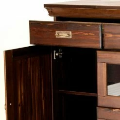 Sideboard Mit Glas Im Kolonialstil - Jurcavs -Landuva Shop sideboard mit glas im kolonialstil aus massivholz kiefer dunkel jurcavs 04