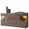 Sideboard Mit Glaseinsätzen & LED Licht - Fraguca -Landuva Shop sideboard mit glaseinsaetzen led licht in grau eiche holzdekor fraguca f