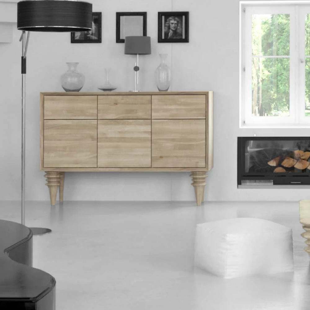 Sideboard Wizeko aus Wildeiche massiv weiß geölt Sideboard Wizeko Aus Wildeiche Massiv Weiß Geölt -Landuva Shop sideboard wildeiche massiv weiss geoelt gedrechselte beine wizeko 01