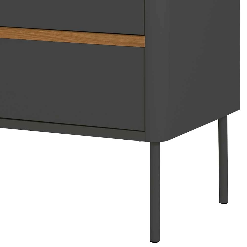 Skandi Design-Kommode mit sechs Schubladen - Anziano Skandi Design-Kommode Mit Sechs Schubladen - Anziano -Landuva Shop skandi design kommode mit sechs schubladen in anthrazit mit eiche anziano 05