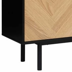 Skandi Türen Sideboard Mit Fischgrät Design - Carneys -Landuva Shop skandi tueren sideboard mit fischgraet design in eiche schwarz carneys 04