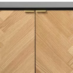 Skandi Türen Sideboard Mit Fischgrät Design - Carneys -Landuva Shop skandi tueren sideboard mit fischgraet design in eiche schwarz carneys 05