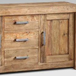 Teak Sideboard Aus Recyclingholz - Monument -Landuva Shop teak sideboard aus recyclingholz mit 2 tueren 3 schubladen monument 03