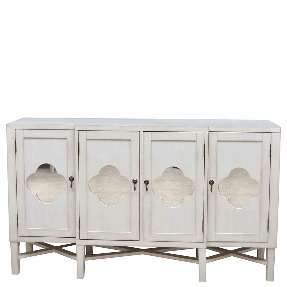 Vintage Türen-Kommode in Antikweiß - Anice Vintage Türen-Kommode In Antikweiß - Anice -Landuva Shop vintage tueren kommode in antikweiss mit metallgriffen 4 tuerig anice f