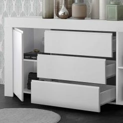 Weiß Lackiertes Sideboard Mit 184 Cm Breite - Mikes I 6 Weiß Lackiertes Sideboard Mit 184 Cm Breite - Mikes I -Landuva Shop weiss lackiertes sideboard mit 184 cm breite 2 tuerig 3 schubladen mikes i 04