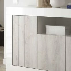 Weiße Türen Kommode Mit Sockelgestell - Merenda 6 Weiße Türen Kommode Mit Sockelgestell - Merenda -Landuva Shop weisse tueren kommode mit sockelgestell in hochglanz dekor pinie merenda 04