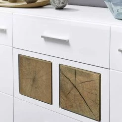 Weißes Design-Sideboard Mit Glas & LED - Lisepio -Landuva Shop weisses design sideboard mit glas led beleuchtung lisepio 02