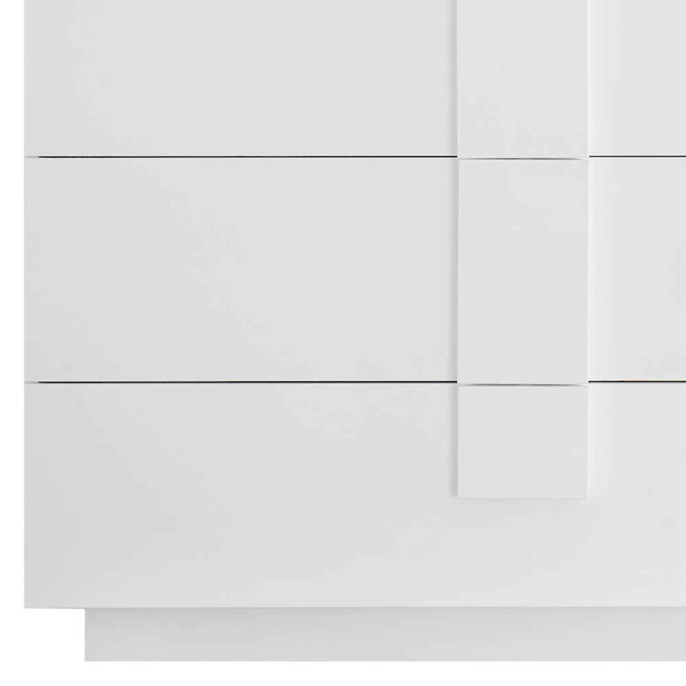 Weißes Hochglanz Sideboard mit Tür - Kerym Weißes Hochglanz Sideboard Mit Tür - Kerym -Landuva Shop weisses hochglanz sideboard mit tuer und sechs schubladen kerym 04