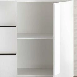 Weißes Hochglanz Sideboard Mit Tür - Kerym 7 Weißes Hochglanz Sideboard Mit Tür - Kerym -Landuva Shop weisses hochglanz sideboard mit tuer und sechs schubladen kerym 05