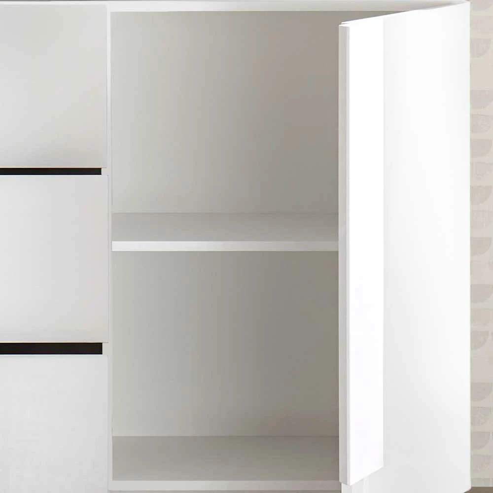 Weißes Hochglanz Sideboard mit Tür - Kerym Weißes Hochglanz Sideboard Mit Tür - Kerym -Landuva Shop weisses hochglanz sideboard mit tuer und sechs schubladen kerym 05