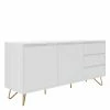 Weißes Sideboard 150cm Mit Haarnadel Beinen - Donny 2 Weißes Sideboard 150cm Mit Haarnadel Beinen - Donny -Landuva Shop weisses sideboard 150cm mit haarnadel beinen kurz in gold aus metall donny f