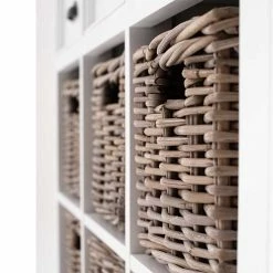 Weißes Sideboard Venzeno Im Landhausstil -Landuva Shop weisses sideboard im landhausstil mit flechtkoerben venzeno 05