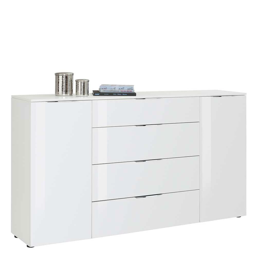 Weißes Sideboard in modernem Design - Onstruda Weißes Sideboard In Modernem Design - Onstruda -Landuva Shop weisses sideboard in modernem design mit metallgriffen onstruda 01