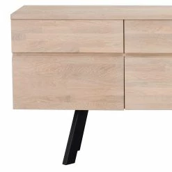 White Wash Sideboard Aus Eiche Massiv Pulva Mit Stahl Schwarz -Landuva Shop white wash sideboard aus eiche massiv mit stahl schwarz pulva 02