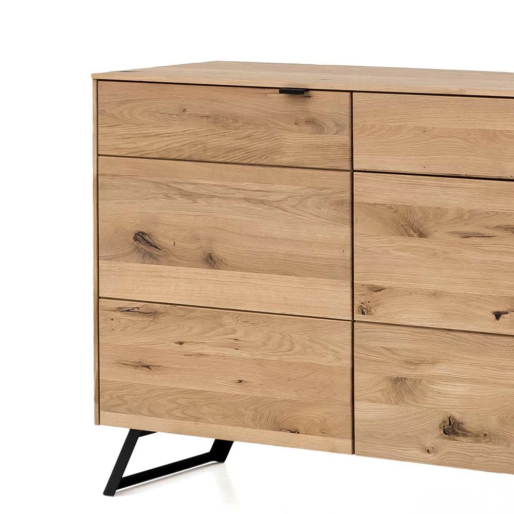 Wildeiche Design Sideboard in Bianco - Vardriva Wildeiche Design Sideboard In Bianco - Vardriva -Landuva Shop wildeiche design sideboard in bianco geoelt mit metallgestell vardriva 02