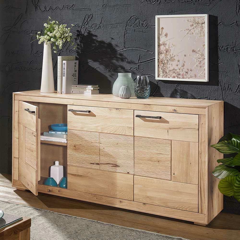 Wildeiche Türen-Sideboard in Hell geölt - Emigoa Wildeiche Türen-Sideboard In Hell Geölt - Emigoa -Landuva Shop wildeiche tueren sideboard in hell geoelt mit metallgriffen 171x86x40 emigoa 02