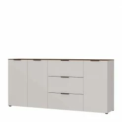 Wohnzimmer Kommode In Hellgrau & Nussbaum - Anlogian