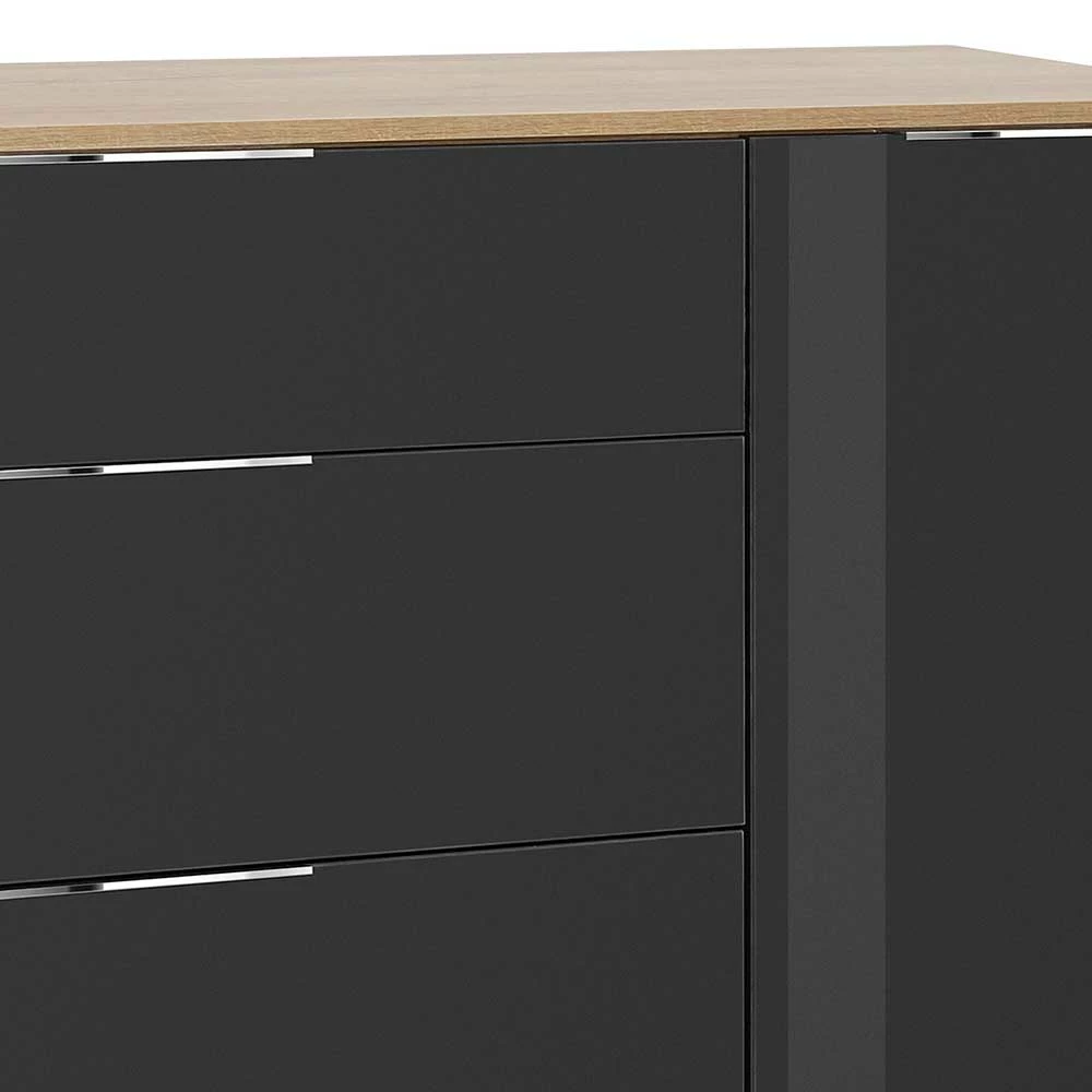 Wohnzimmer Sideboard mit Schubladen & Türen - Scremma Wohnzimmer Sideboard Mit Schubladen & Türen - Scremma -Landuva Shop wohnzimmer sideboard mit schubladen tueren in anthrazit glas eiche dekor scremma 03