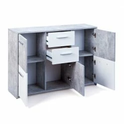 Wohnzimmer Sideboard Poesenna In Weiß 4 Wohnzimmer Sideboard Poesenna In Weiß -Landuva Shop wohnzimmer sideboard weiss grau beton optik poesenna 02