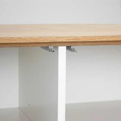 Wohnzimmer Sideboard Dadoncas In Weiß Mit Eiche Furniert -Landuva Shop wohnzimmer sideboard weiss mit eiche furniert grifflos dadoncas 03