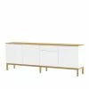 Wohnzimmer Sideboard Dadoncas In Weiß Mit Eiche Furniert -Landuva Shop wohnzimmer sideboard weiss mit eiche furniert grifflos dadoncas f