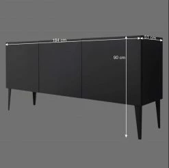Zeitloses Türen-Sideboard In Anthrazit - Zialko -Landuva Shop zeitloses tueren sideboard in anthrazit mit 184 cm breite zialko be