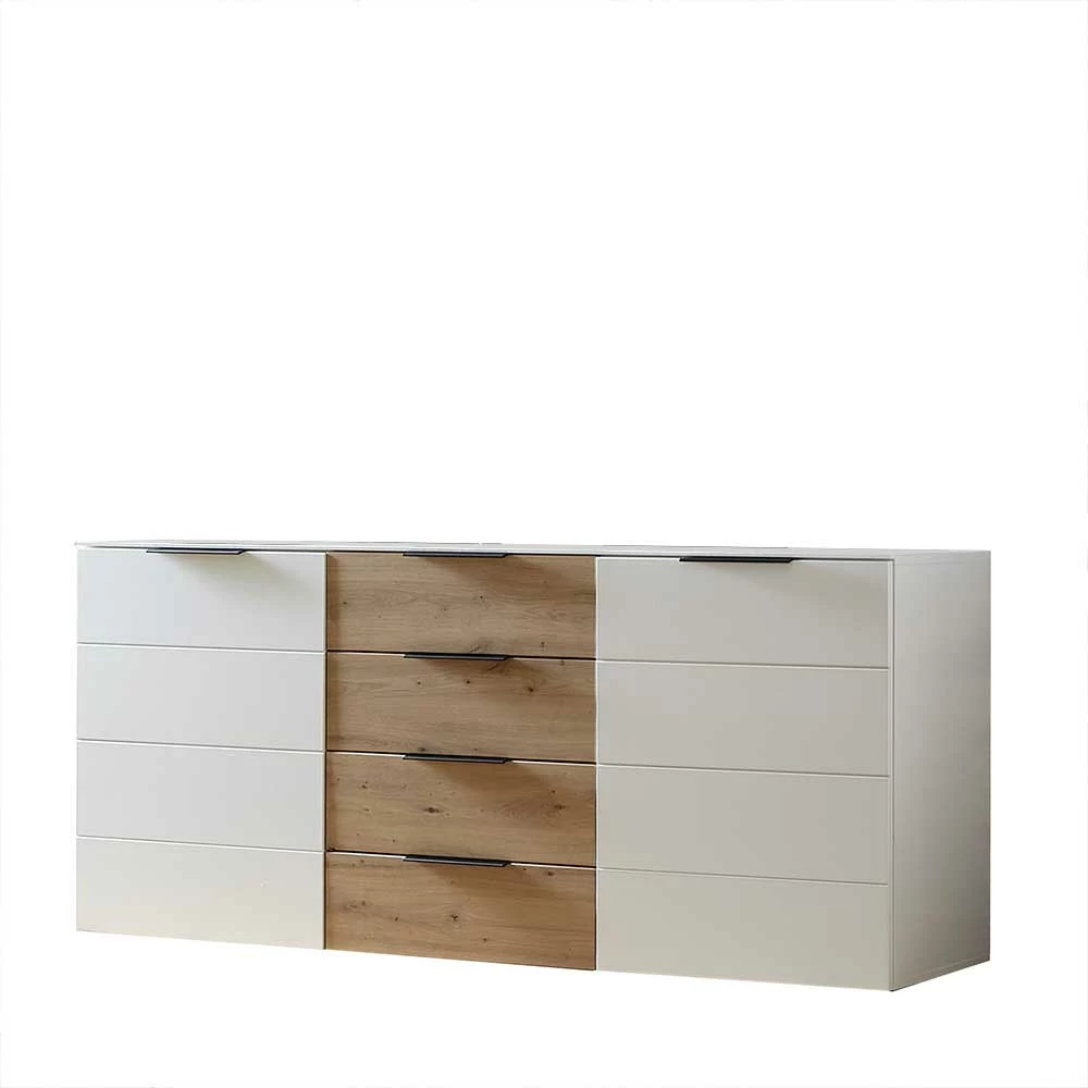 Zweifarbige Sideboard Anrichte 180x91x45 cm - Risov Zweifarbige Sideboard Anrichte 180x91x45 Cm - Risov -Landuva Shop zweifarbige sideboard anrichte 180x91x45 cm in weiss dekor wildeiche risov f
