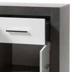 Zweifarbiges Design-Sideboard 97cm Hoch - Istensa -Landuva Shop zweifarbiges design sideboard 97cm hoch in weiss hochglanz dunkelgrau istensa 05