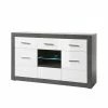 Zweifarbiges Design-Sideboard 97cm Hoch - Istensa -Landuva Shop zweifarbiges design sideboard 97cm hoch in weiss hochglanz dunkelgrau istensa f